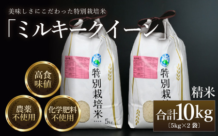 【先行予約】【令和8年産 新米】 ミルキークイーン 精米 5kg×2袋 （計10kg） 特別栽培米 農薬不使用 化学肥料不使用 ／ 高品質 鮮度抜群 福井県産 ブランド米 ※2026年10月上旬以降順次発送 [aw063-c003]