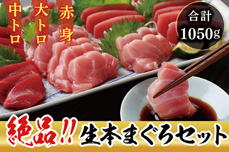 【冷蔵】絶品！生本マグロセット　大トロ 400g + 中トロ 400g + 赤身 400g（すべて柵どり）