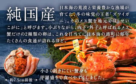 【冷蔵】越前がに(メス)「せいこがに」身出し甲羅盛り 70g×2個