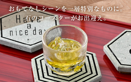 笏谷石コースター 1個 (にゃんコースター) 【インテリア おしゃれ コースター 小物置き 雑貨 飾り 置き物 ディスプレイ 銘石 青石 笏谷石 縁起物】 [A-8202_01]