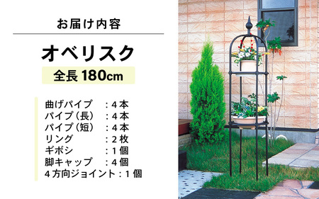 daim オベリスク ブラック 180cm 【バラ クレマチス つる性植物 ローズオベリスク ガーデンオベリスク オベリスク つるバラ つる 花 薔薇 ばら ガーデニング トレリス 菜園 組み立て 支柱 園芸】 [A-18404]