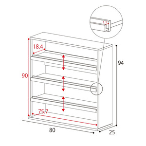 幅80cm お気に入りの本を飾れる本棚 AR-9080 (ブラウン木目) 本棚 家具 [G-18809_02]