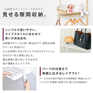 daim つっぱりシェルフセット グレーストライプ 全体耐荷重：40kg 【つっぱりラック おしゃれ 突っ張り 棚 DIY 壁面収納 ラック 収納 ランドリーラック ハンガーラック 新生活 引っ越し】 [C-18410]