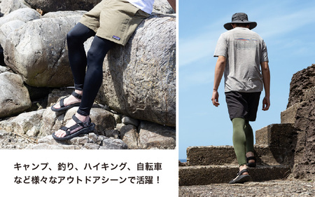 SUNDAY MOUNTAIN メンズ アウトドア レギンス (Lサイズ・ブラック) UVカット率最大99％ 【アウトドア キャンプ 日焼け防止 スポーツ タイツ サンデーマウンテン】 [B-8036_02]