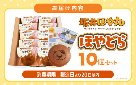 ほやドラ 10個セット 福井県坂井市の公式キャラクター "坂井ほや丸" との 可愛すぎるコラボスイーツ【どら焼き 和菓子 お菓子 スイーツ おやつ インスタ映え ほや丸 キャラクターコラボ 詰め合わせ セット】 [A-12843]