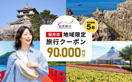 福井県坂井市 日本旅行 地域限定旅行クーポン 90,000円分 【旅行 観光 宿泊 券 トラベルクーポン クーポン券 福井県 坂井市】 [P-22001] 7,500円
