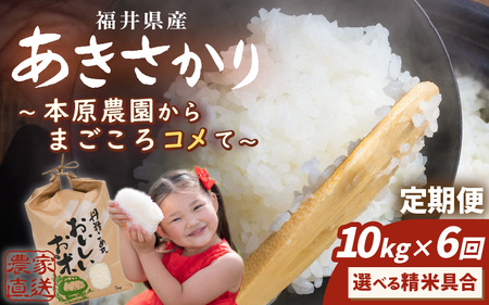【令和7年産】(玄米) 定期便 6ヶ月連続お届け あきさかり 10kg (5kg×2袋) × 6回 計60kg ブランド米 米 [K-8908_02]