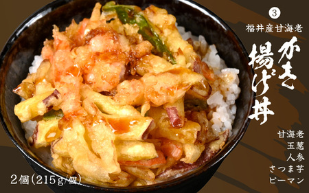 レンジで簡単調理！ミニ丼3種セット！チキンソースカツ丼・天丼・かき揚げ丼 各2個 (計6個セット)【かつ丼 丼 どんぶり ソースカツ 天ぷら 天麩羅 甘えび えび エビ かき揚げ グルメ 惣菜 おかず ごはん 調理済み 簡単調理 温めるだけ レンジ 詰合せ 冷凍】 [A-8405]