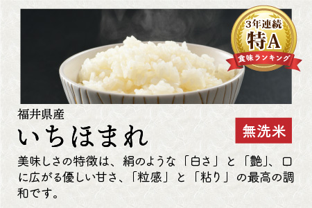 【令和7年産】定期便 ≪6ヶ月連続お届け≫ 福井県のブランド米 いちほまれ 無洗米 5kg × 6回 計30kg 【 無洗米 人気 品種 ブランド米 特A 】 [K-6107]