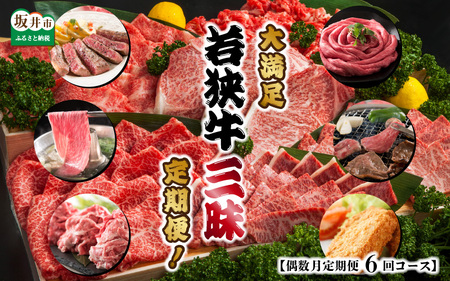 【偶数月定期便 6回コース】 大満足 若狭牛三昧 定期便！！ [J-3209]