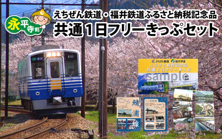 「えちぜん鉄道・福井鉄道ふるさと納税記念品共通1日フリーきっぷ」セット [B-034003]