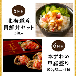 【12ヶ月定期便】 海物語~北見からの贈り物~ ( 海鮮 ホッケ カニ さけ かに 魚 甲羅盛り しめ鯖 海鮮丼 貝 ほたて ホタテ つぶ貝 ウニ 鯖 さば カレイ 昆布 )【999-0189】