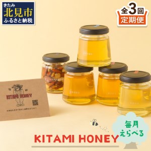 3ヶ月定期便】非加熱・無添加 選べる 国産はちみつ KITAMI HONEY きた