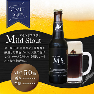 《14営業日以内に発送》オホーツクビール マイルドスタウト 16本セット ( 飲料 お酒 ビール 瓶ビール ギフト お中元 お歳暮 お祝い プレゼント のし )【028-0043-2512】