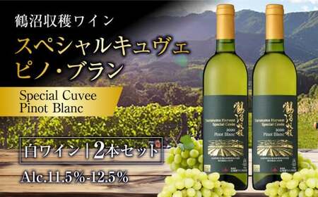 鶴沼収穫ワイン 【スペシャルキュヴェ ピノ・ブラン】 白ワイン 2本セット 計1500ml（750ml×2本） アルコール11.5％-12.5％ お酒 酒 ワイン 熟成 セット 11,550円