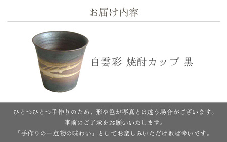 越前焼のふるさと越前町からお届け！白雲彩 焼酎カップ（黒）国成窯 越前焼 越前焼き 【珈琲 コップ カップ マグカップ 食器  ギフト うつわ 電子レンジ 食洗機  工芸品 陶芸作家 陶器 】 [e25-a021]