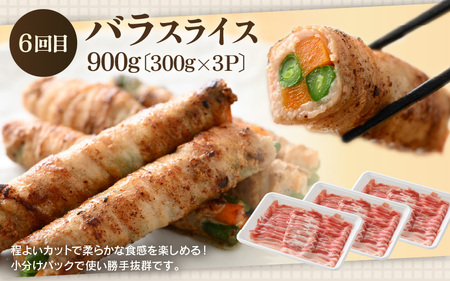 【定期便】ブランド豚定期便 6回 ふくいポーク ロース/ヒレ/バラ 豚肉 冷凍  [e02-f003]