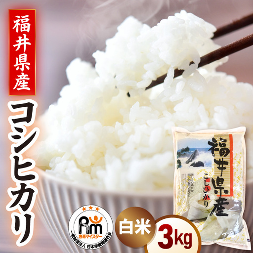 令和7年産  3kg 精米 コシヒカリ 福井県産《14日以内に出荷予定》【 少量  人気品種 産地直送 新生活 】 [e66-a012]
