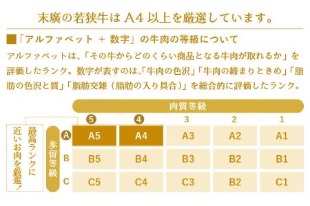 牛肉 若狭牛 しゃぶしゃぶ 用 400g 福井県産 ローススライス A4等級 以上を厳選！【黒毛和牛 黒毛 和牛】 [e02-b007]