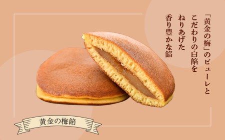 【先行予約】どら焼き 2種セット「黄金の梅餡 5個 & 粒あん 5個」（計10個）ブランド梅「黄金の梅」使用！ 【2025年6月上旬より順次発送予定】 [e07-a014]