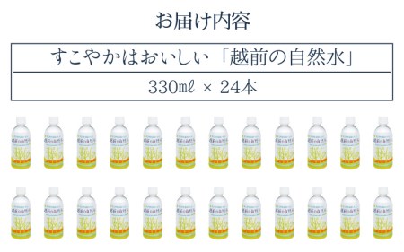  越前の自然水 ペットボトル 330ml × 24本入り 1ケース【福井県 飲料  備蓄 ナチュラルミネラルウォーター】[e20-a012]