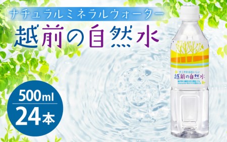 お水 越前の自然水 ペットボトル 500ml × 24本入り 1ケース【福井県 飲料 水 備蓄 ナチュラルミネラルウォーター】 [e20-a013]