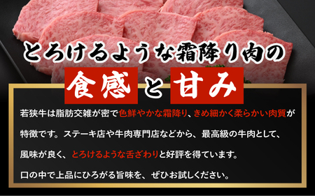 【ブランド肉】若狭牛 和牛ロース 焼肉用 計500g 国産肉 冷凍 [e02-c011]