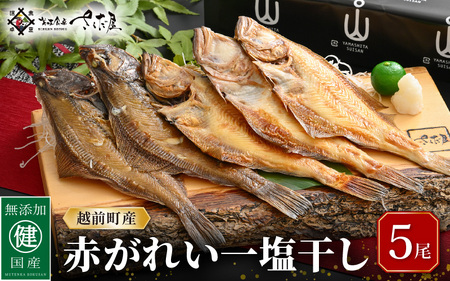 干物 セット 赤がれい 一塩干し 大サイズ （1尾 × 5パック入り）1尾約170g【福井県産 赤カレイ 小分け 個包装 詰め合わせ 保存料・着色料 無添加】 [e04-a092]