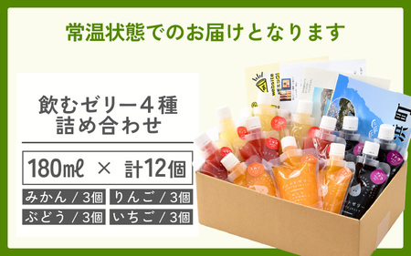 【ゼリー】飲む ゼリー 4種 詰め合わせ 12個入 [m01-a022]