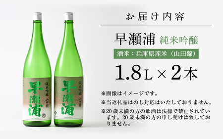 入手困難【早瀬浦】純米吟醸 1800ml × 2本 セット【日本酒 地酒 福井 美浜 早瀬 フルーティ 男酒 硬水 ミネラル 希少 ご褒美 家飲み 敬老の日 プレゼント 】[m16-d005]