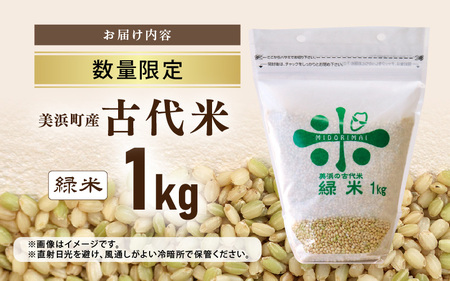 令和7年産 緑米（古代米）1kg [m25-a002]