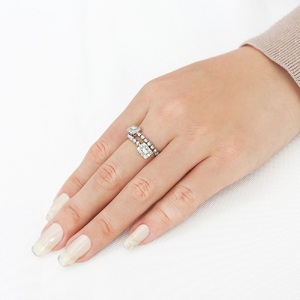 甲府市発 プラチナ ダイヤモンド リング 0.5ct 形状記憶 S M L サイズ [WR-5003-1PT]