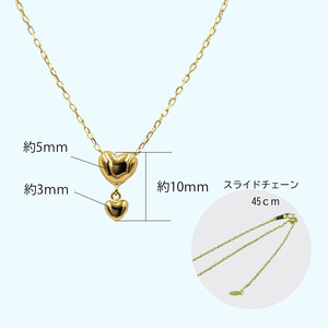 K18ハート地金ペンダント PN2137YG　