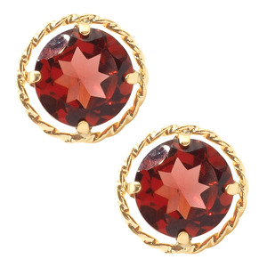 K18YG　ガーネットピアスHAC-0388