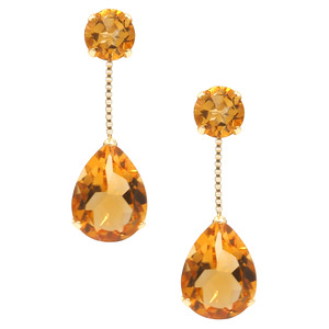 K18YG　シトリンピアスHAC-0109