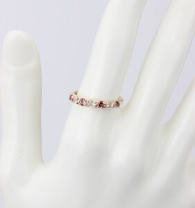 K10YGピンクトルマリン＆ロイヤルブルームーンストーンリング【KE-1801】