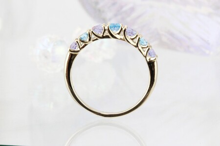 K10YGタンザナイト＆ブルートパーズリング【KE-1803】