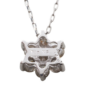 K18WG フラワーモチーフダイヤモンドペンダントHTOP-0013