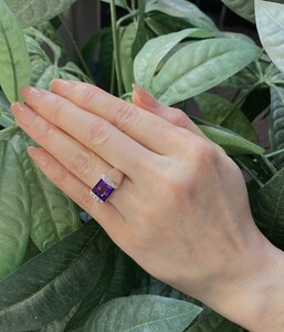 【ふるなび限定】【一点もの】K18WG　アメシスト（3.08ct）リング　FR6　K05069-H　FN-Limited-SP