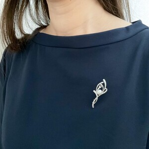 シルバー あこや真珠 ブローチ（BR3996）