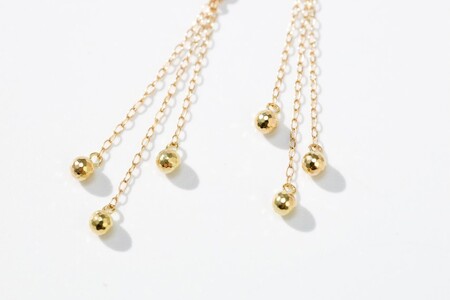 「みんなで宝石のまち甲府をPR！」(社）宝石のまち甲府会議出品　K18ミラーボールピアス　0004