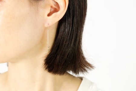 「みんなで宝石のまち甲府をPR！」(社）宝石のまち甲府会議出品　K18ミラーボールピアス　0004