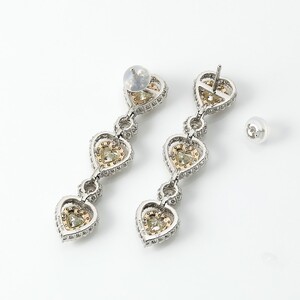 Deliciae　PT900/K18PG　ハートピアス　ダイヤモンド【2.74ct】鑑別書付　K05152-H