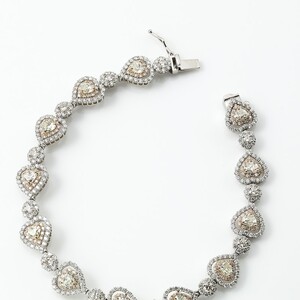 Deliciae　PT900/K18PG　ハートブレスレット　ダイヤモンド【5.80ct】鑑別書付　K05153-H