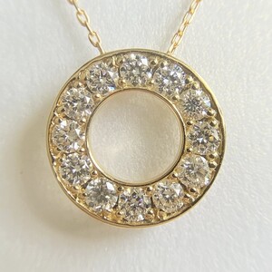 K18YG　ダイヤモンドサークルペンダント　K05117-H