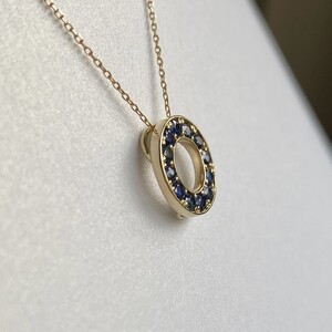 K18YG　サファイヤサークルペンダント　K05119-H