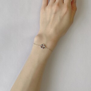 PT900　ルビー　サファイヤ　ダイヤモンド　サークルブレスレット　K051130-H