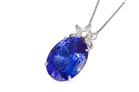 【ふるなび限定】【一点もの】タンザナイト（10.17ct）ダイヤモンドプラチナペンダント　R77　K05133-H　FN-Limited