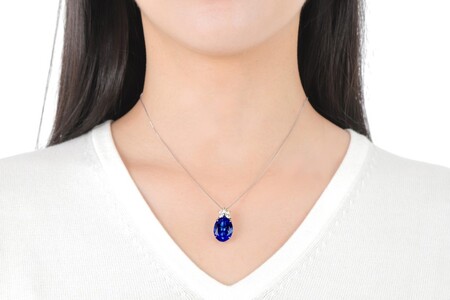 【ふるなび限定】【一点もの】タンザナイト（10.17ct）ダイヤモンドプラチナペンダント　R77　K05133-H　FN-Limited