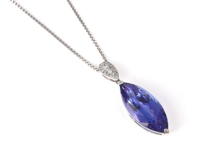 【ふるなび限定】【一点もの】タンザナイト（8.44ct）ダイヤモンドプラチナペンダント　R82　K05138-H　FN-Limited-SP